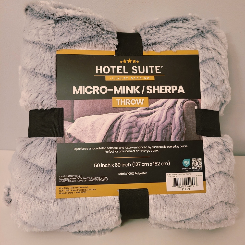 Luxury Micro-Mink Sherpa Throw Blanket